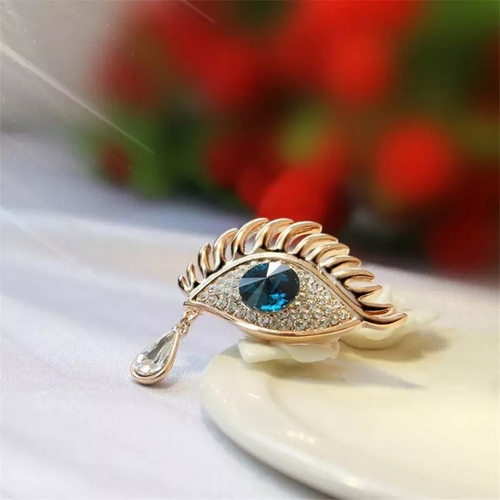Gold-Plated Angel's Tears Crystal Brooch for Women/Girls image 1
