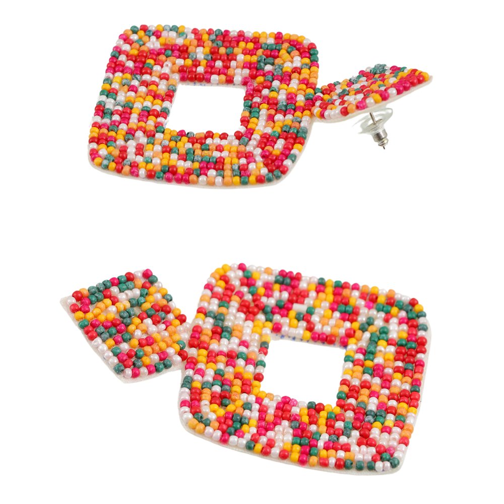 Multicolor Contemporary Beaded Drop & Dangler Earrings image 1