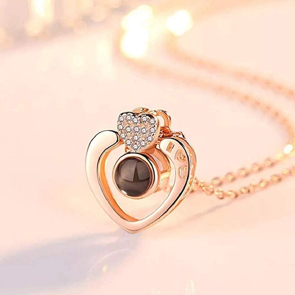 Double Heart Rose Gold Pendant image 3