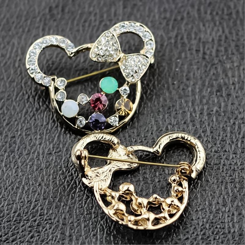 Sparkling Crystal Mickey Brooch For Women/Girl's image 1