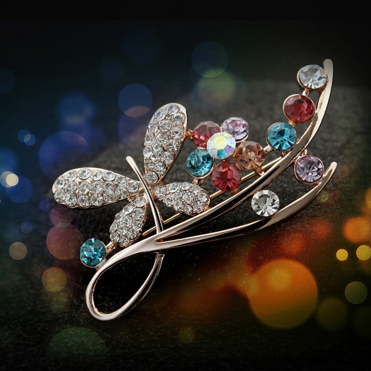 Multicolor Crystal Flower Brooch For Womne/Girl's image 0