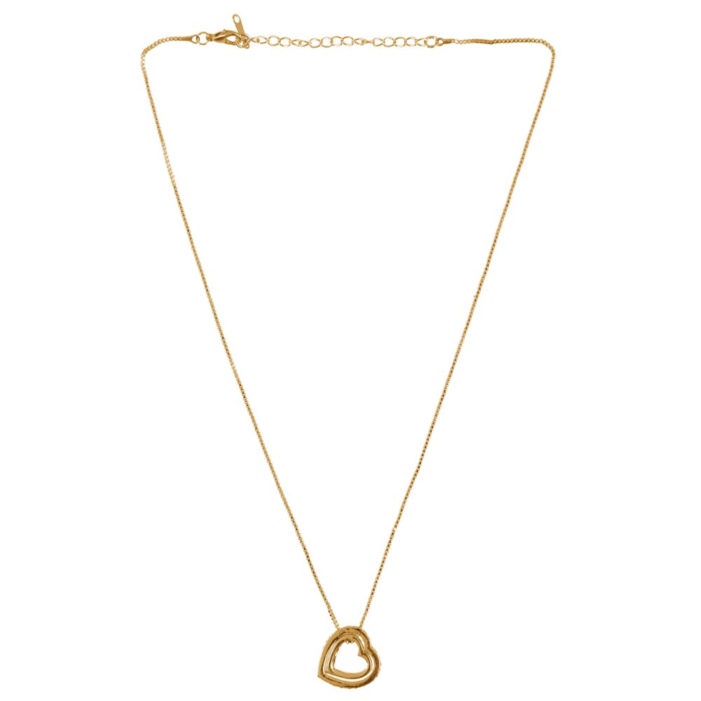 Double Gold-Plated Crystal Heart Pendant Necklace image 3