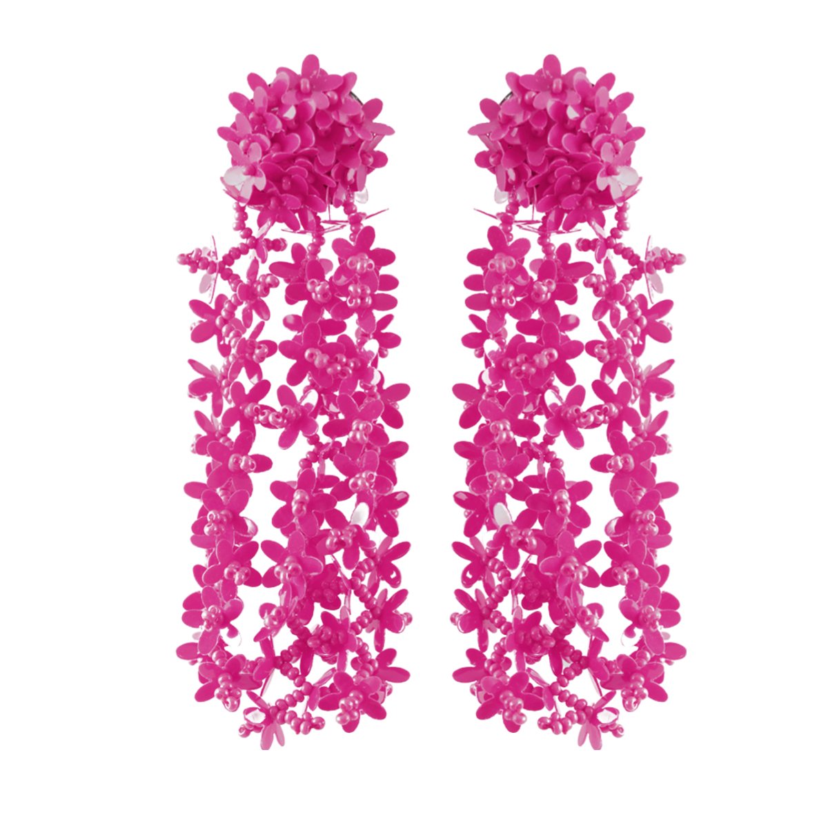 Purple Floral Classic Tasselled Drop Earrings image 3