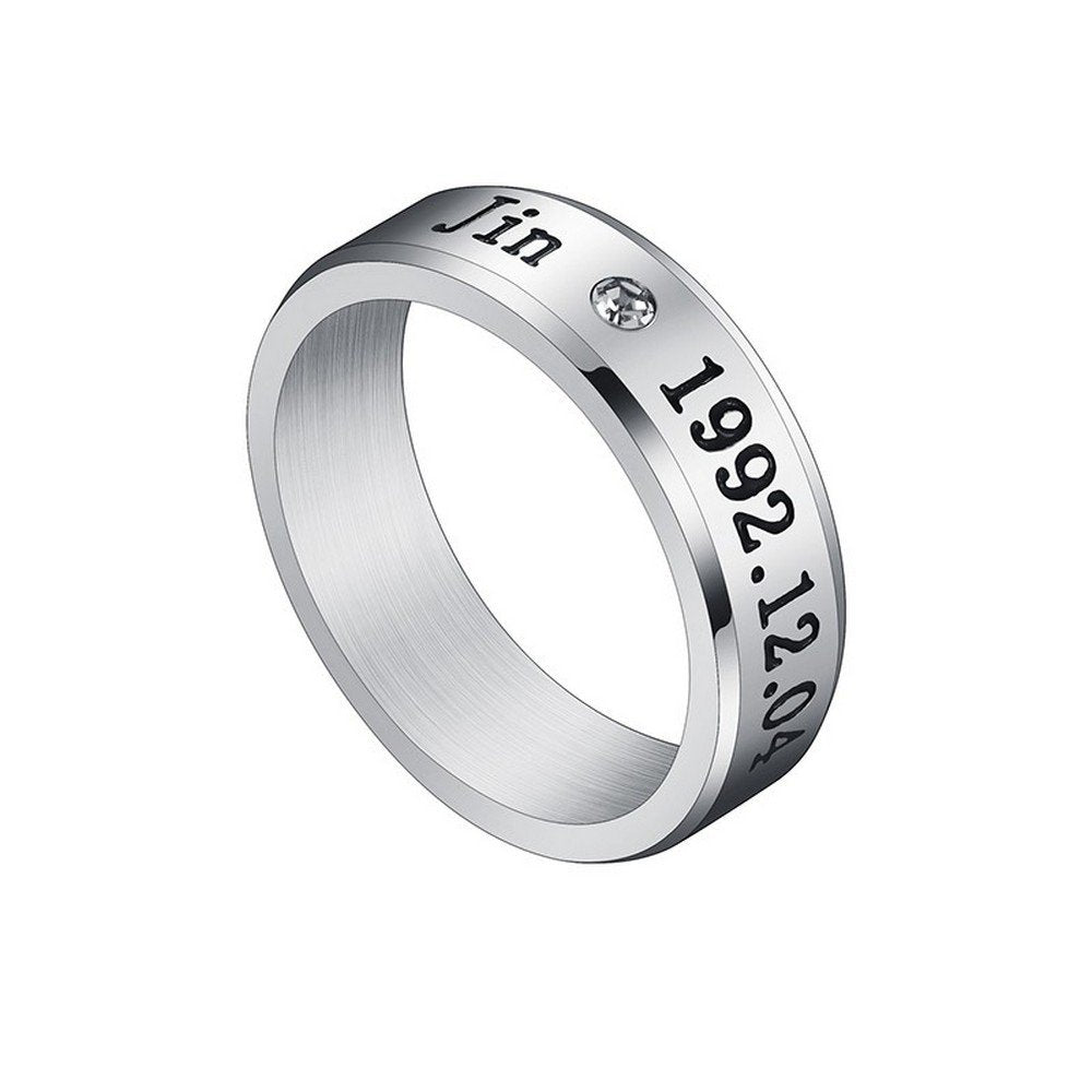 Men's Silver Color BTS-Inspired Ring - Stylish Jin Fashion Accessory image 0