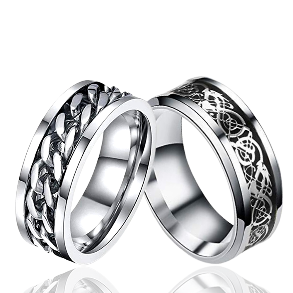 Dragon Spinner Silver Combo Ring image 1