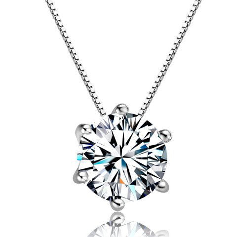 Silver-Plated Necklace Crystal Teardrop Pendant for Women/Girls image 2