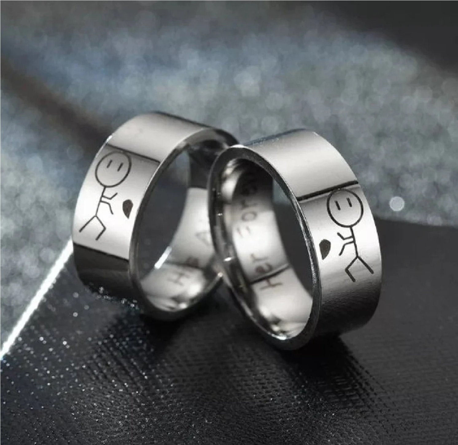 Silver-Plated Promise Couple Ring Set image 0