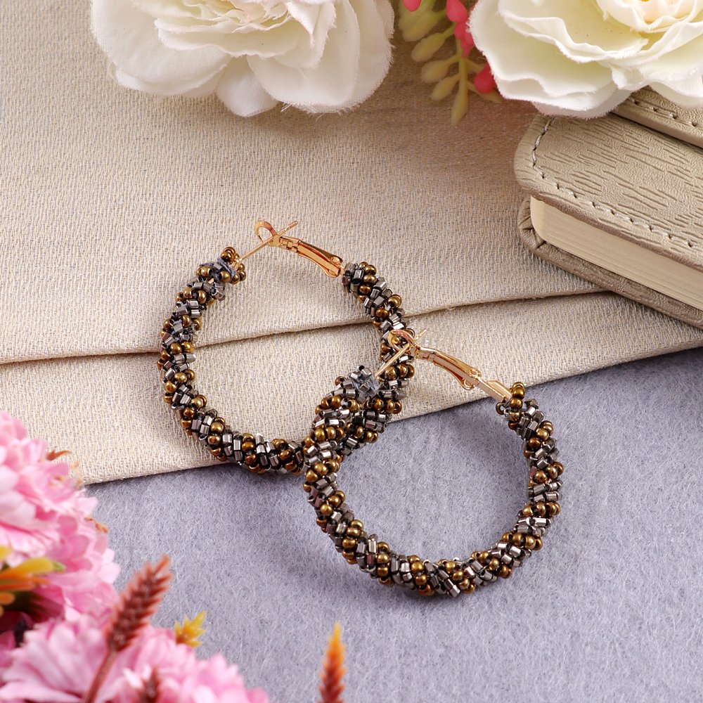 Beaded Hoop Earrings image 3