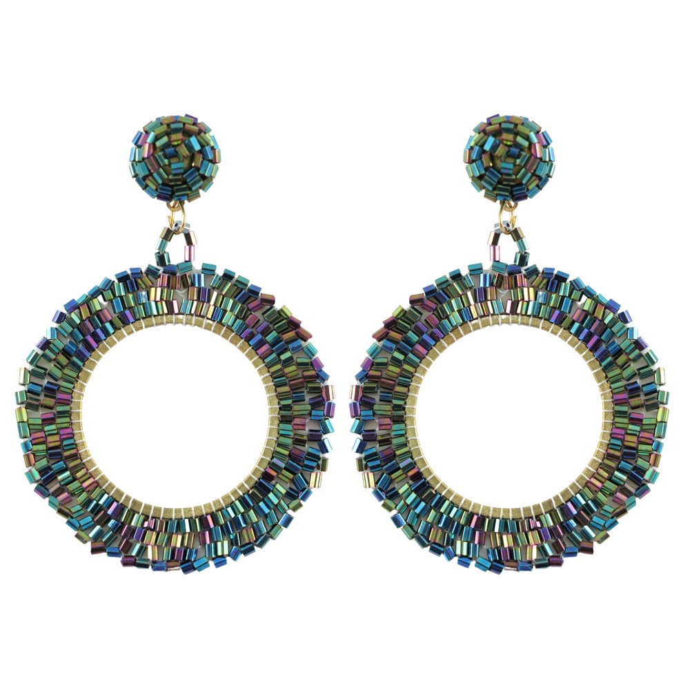 Gold-Plated Handcrafted Multicolor Beaded Earrings image 4