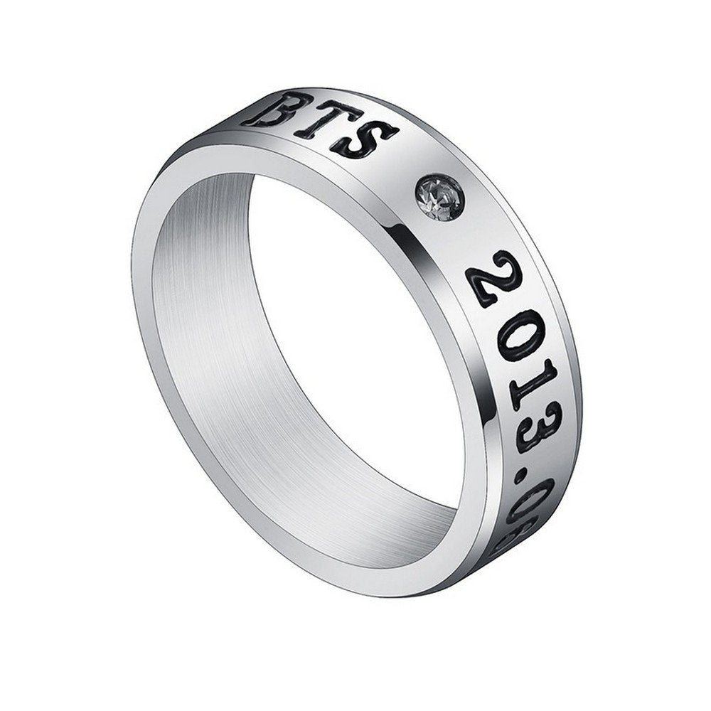 Men's BTS Silver Ring - A Fusion of Style and K-Pop Passion image 0