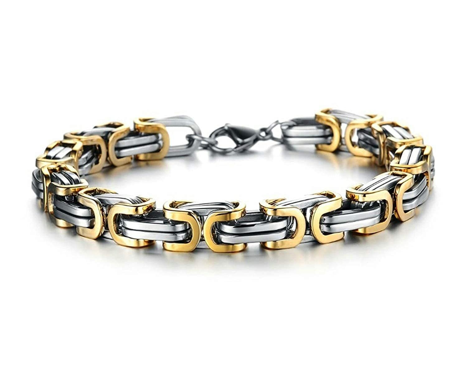 Stylish Dual-Tone Link Chain Bracelet for Men image 3