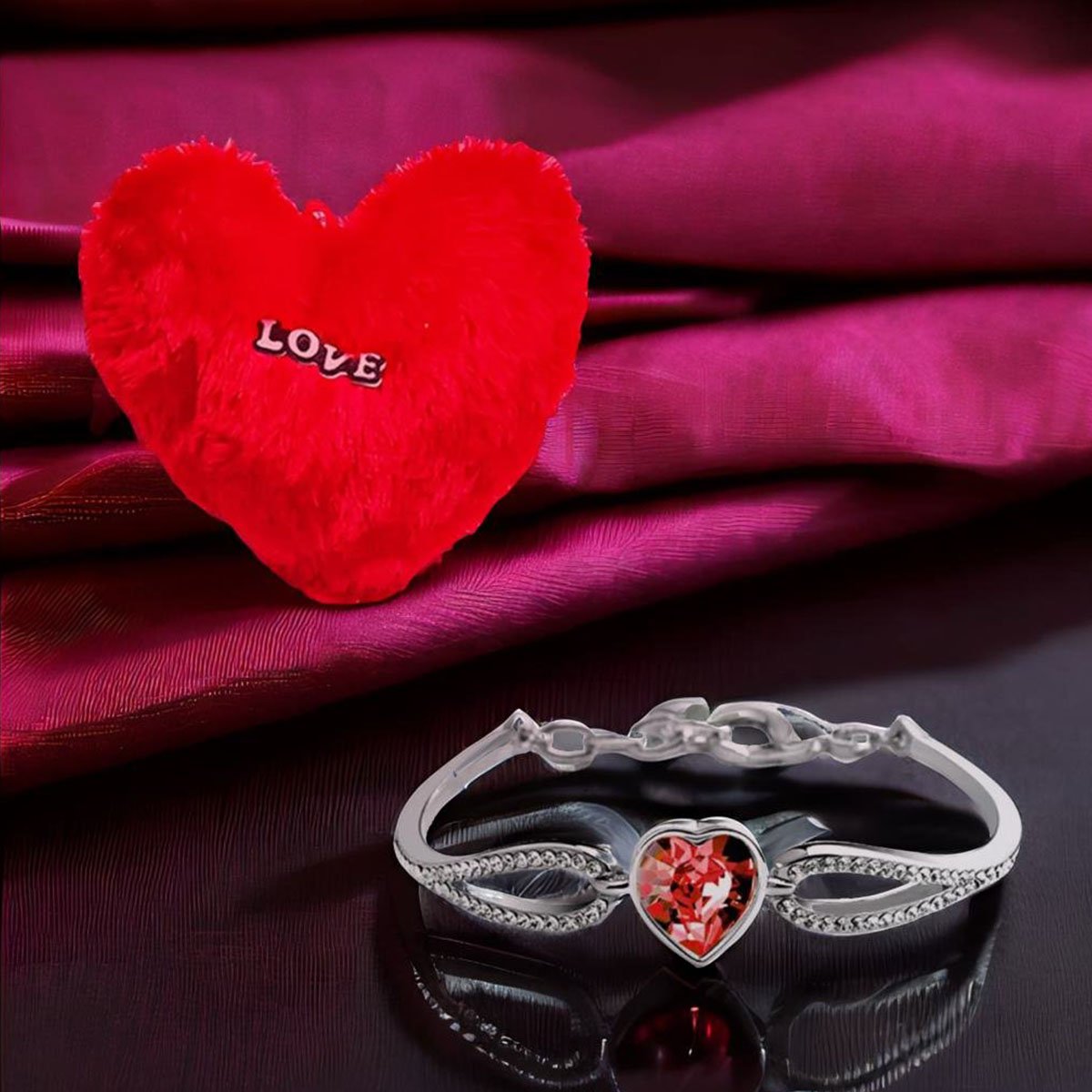 Valentine's Day Combo Set Heart Bracelet with Heart Pillow image 0