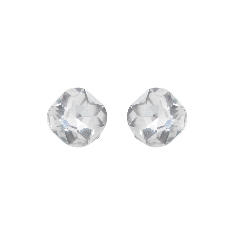 Gold-Plated White Crystal Studs Earrings image 3