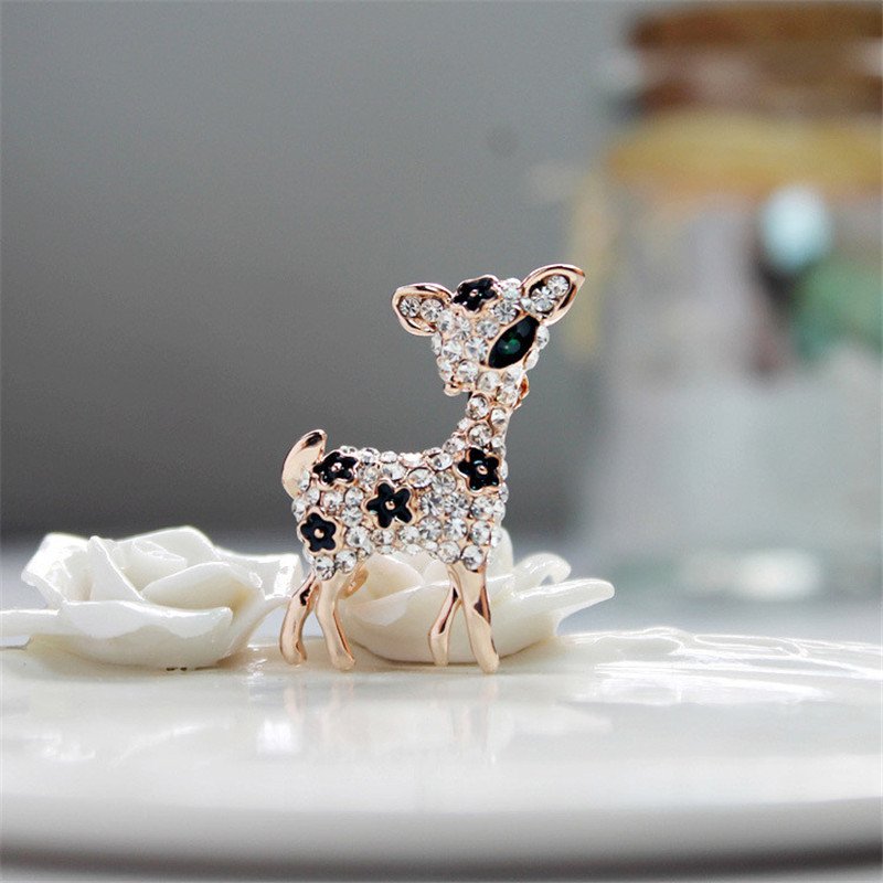 Rose-Gold Crystal Lamb Brooch image 0