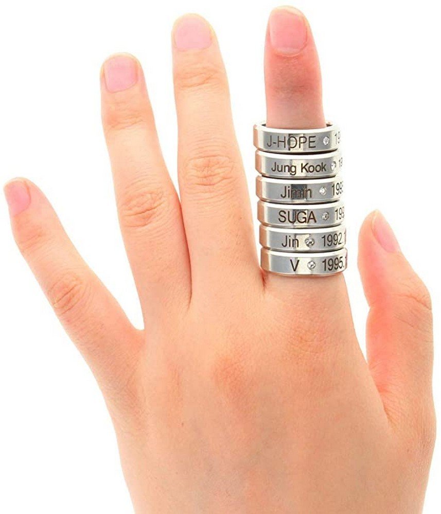 Men's Silver Color BTS-Inspired Ring - Stylish Jung Kook Fashion Accessory image 2