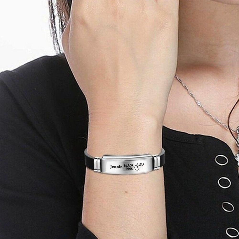 Korean Signature Jennie Bracelet in Black-Pink image 1