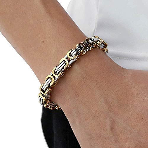 Stylish Dual-Tone Link Chain Bracelet for Men image 1