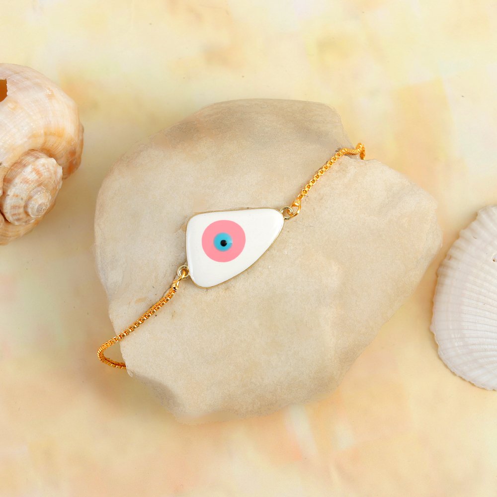 White Stone Turkish Glass Crystal Rakhi-Bracelet image 0