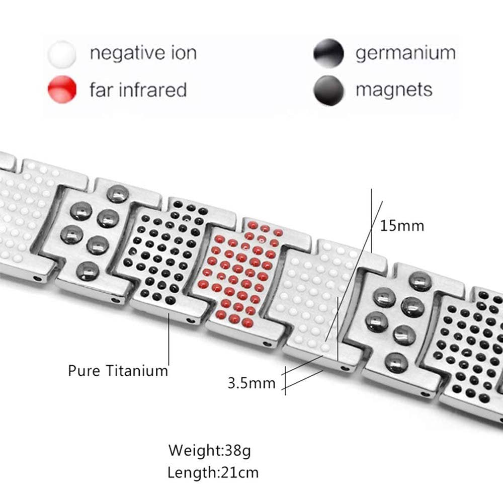 3500 Gauss Double Strength Bio Magnetic Men Bracelet (Silver) image 3