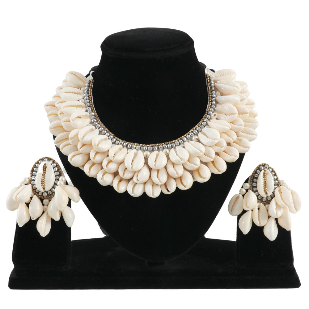 Boho Handcrafted Sea Shell Choker Jewellery Set for Women/Girls image 5
