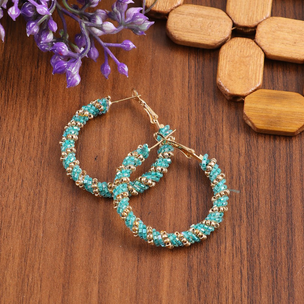 Beaded Hoop Earrings image 0