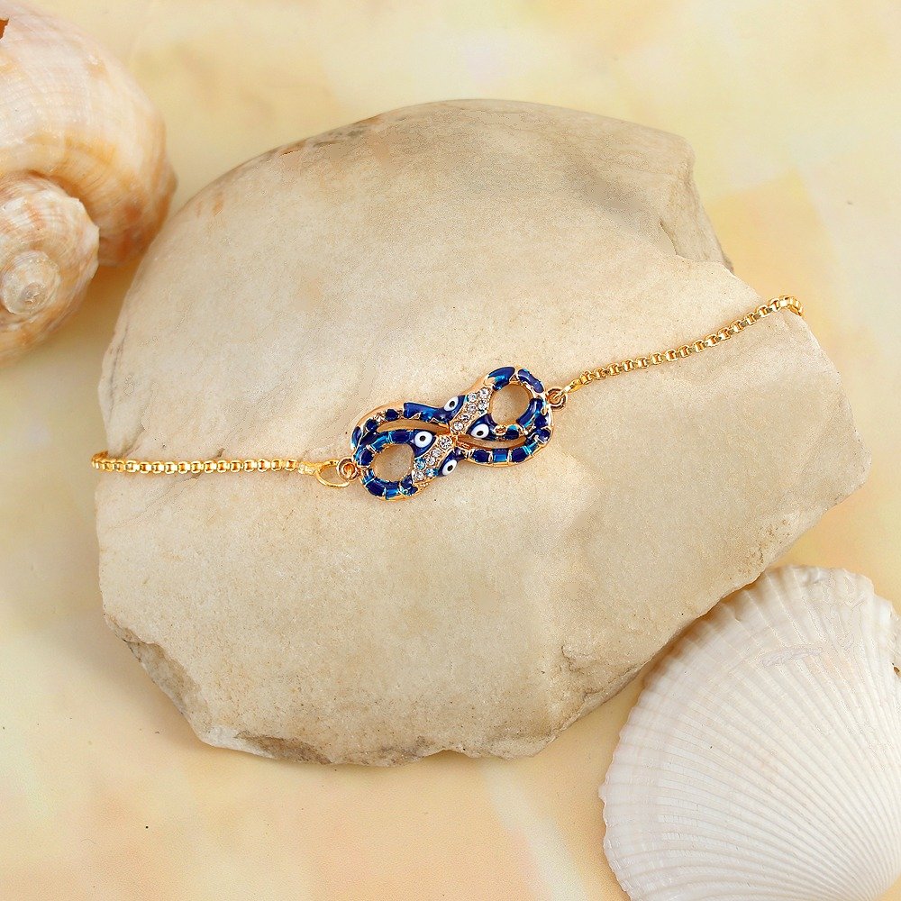 Gold-Tone Infinity Evil Eye Rakhi-Bracelet image 1