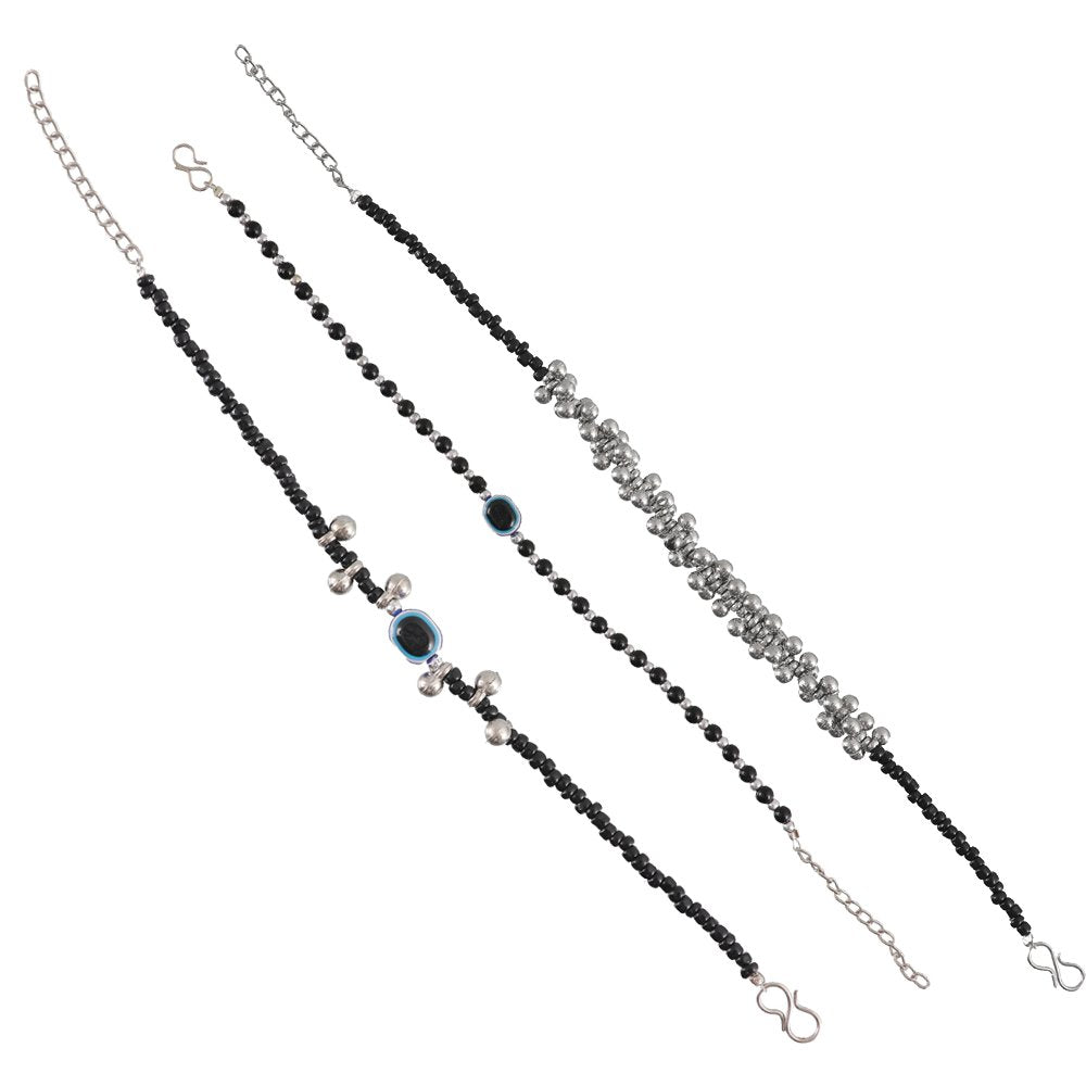 Pack-3 Beaded Anklet Combo For Women & Girls image 1