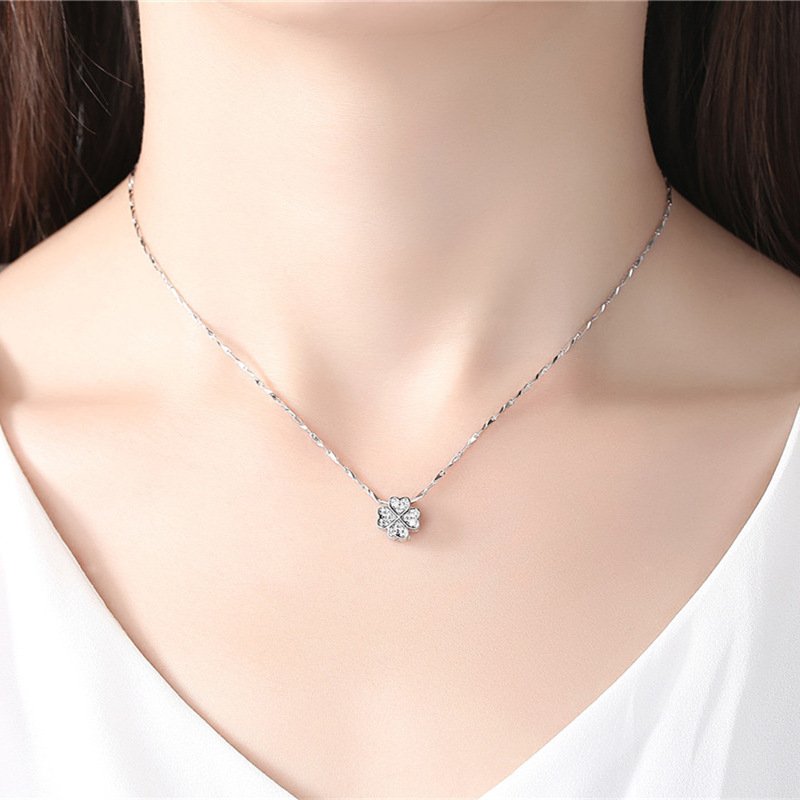 Silver-Toned Crystal Heart Pendant Necklace image 1