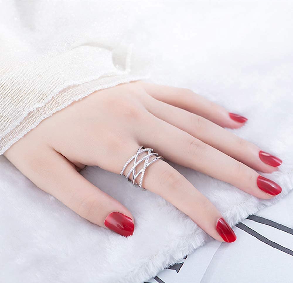Dazzling Zig-Zag Crystal Wave Ring image 1