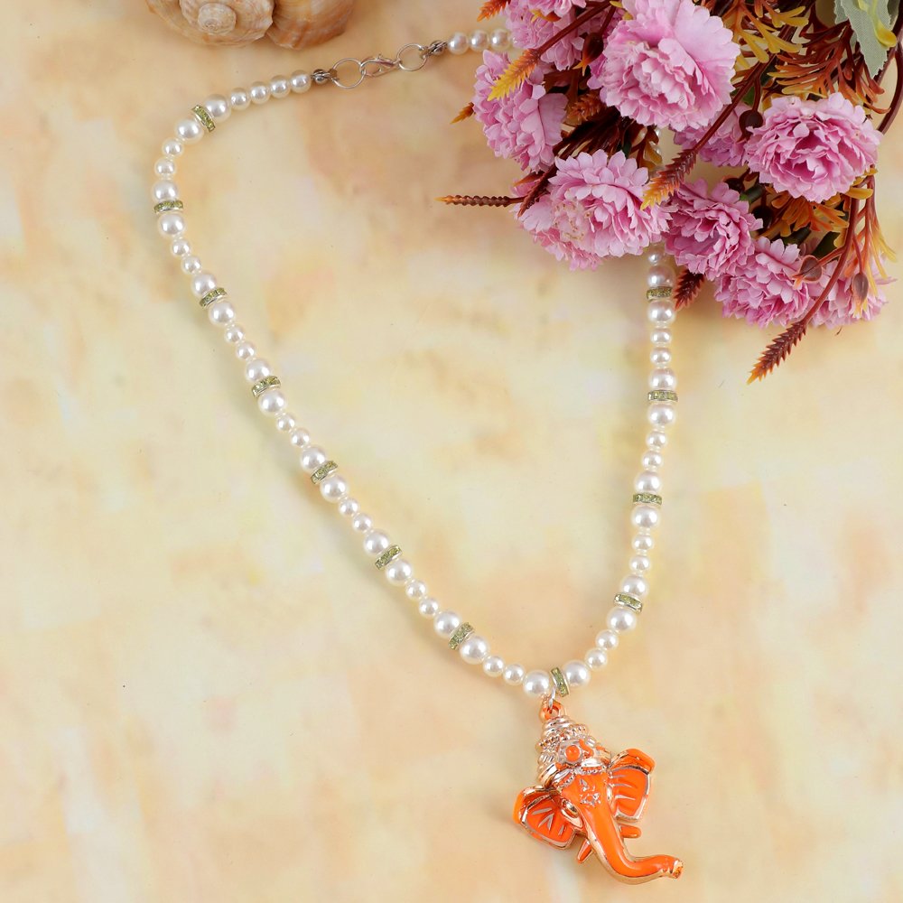 Pearl Ganesh Pendant Necklace image 0
