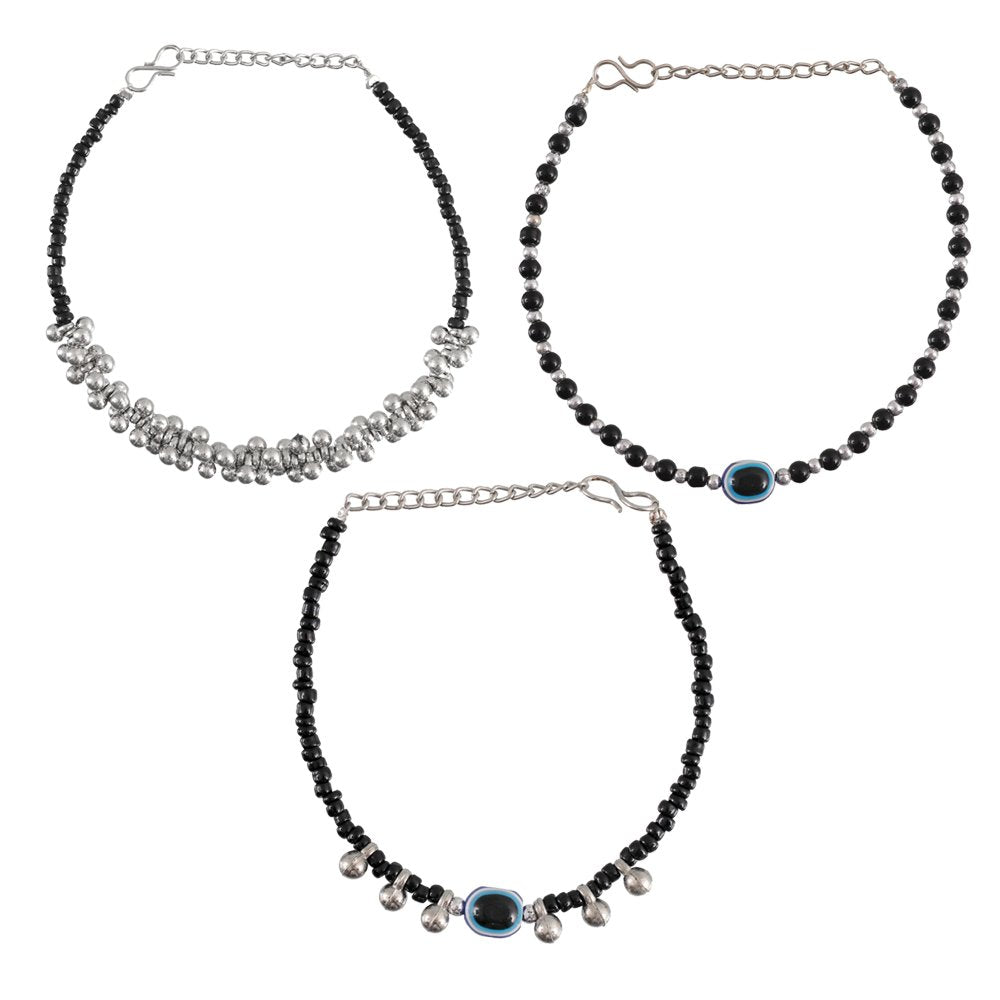 Pack-3 Beaded Anklet Combo For Women & Girls image 3