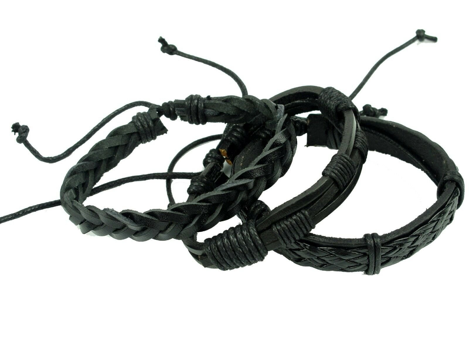 Men Set Of 6 Leather Multistrand Bracelet image 2