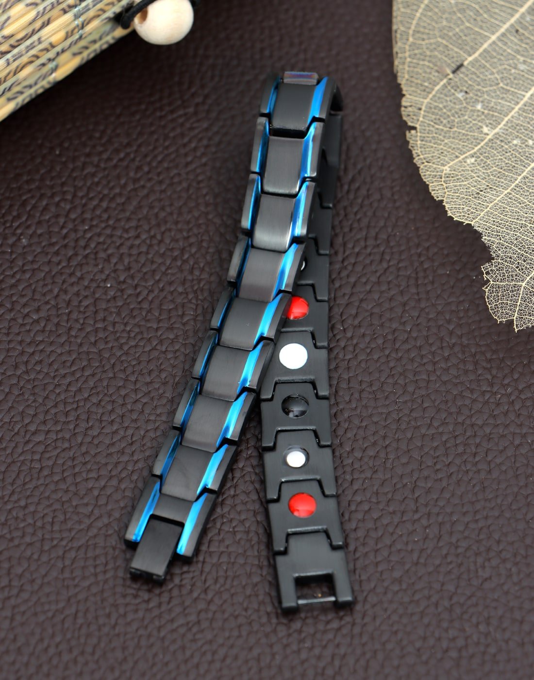 Black Blue Stainless Steel Bio Magnetic Bracelet image 0