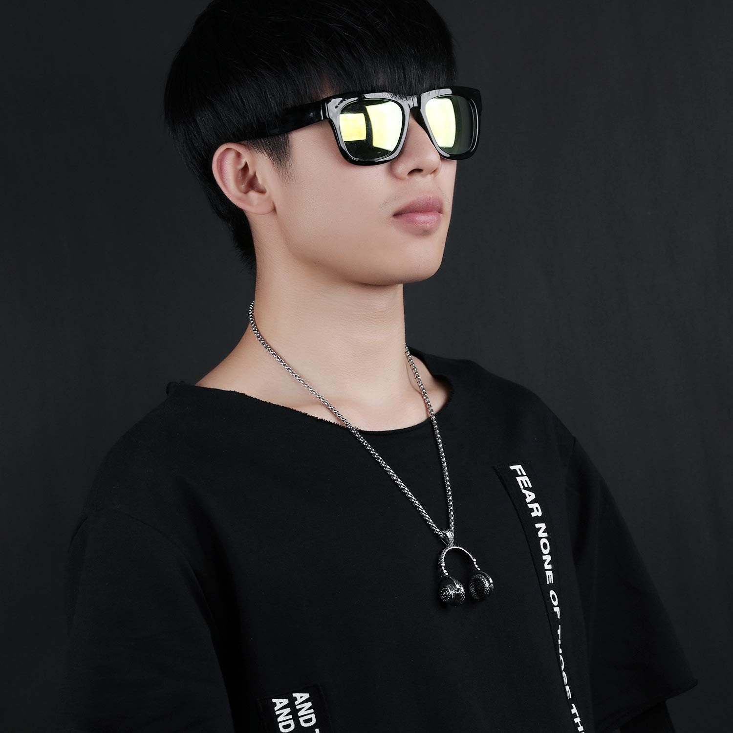 Silver-Plated Music Accessories Headphone Pendant Necklace image 3