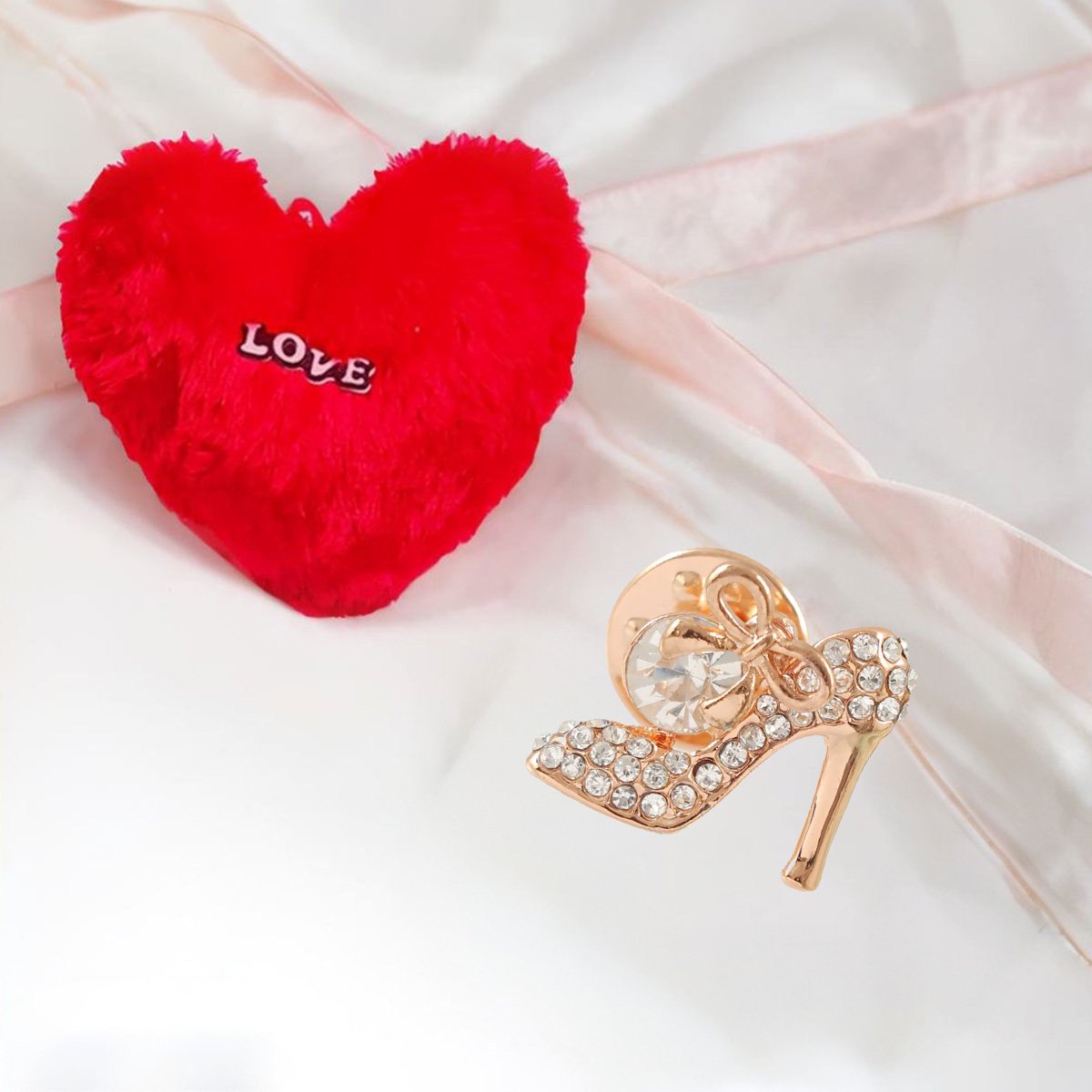 Valentine's Day Combo Set Sandal Brooch with Heart Pillow image 0