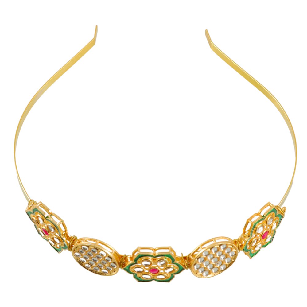 Rajasthani Gold Bridal Hairband image 6