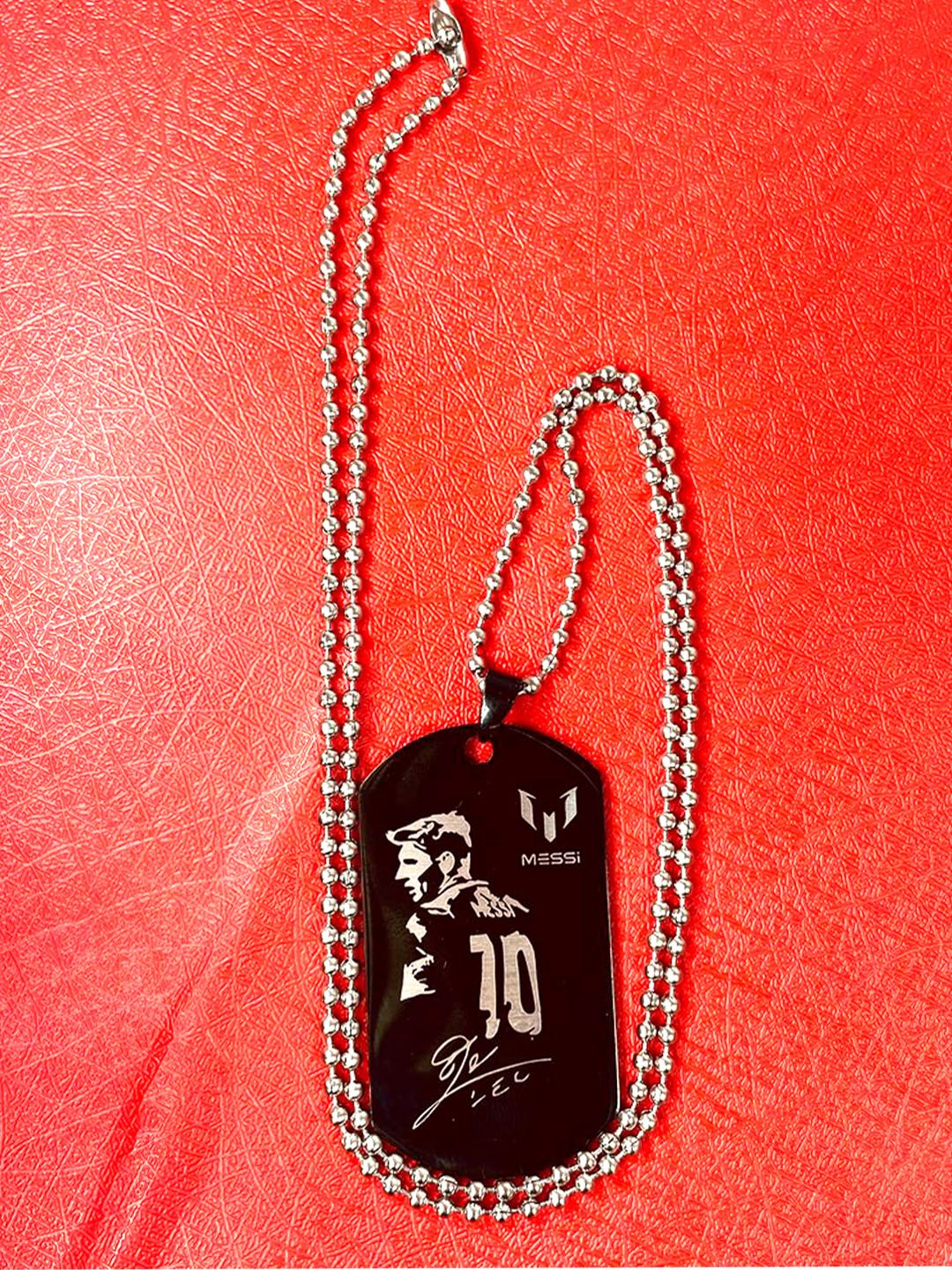 Black Messi Signature Pendant Chain Necklace for Men and Women image 0