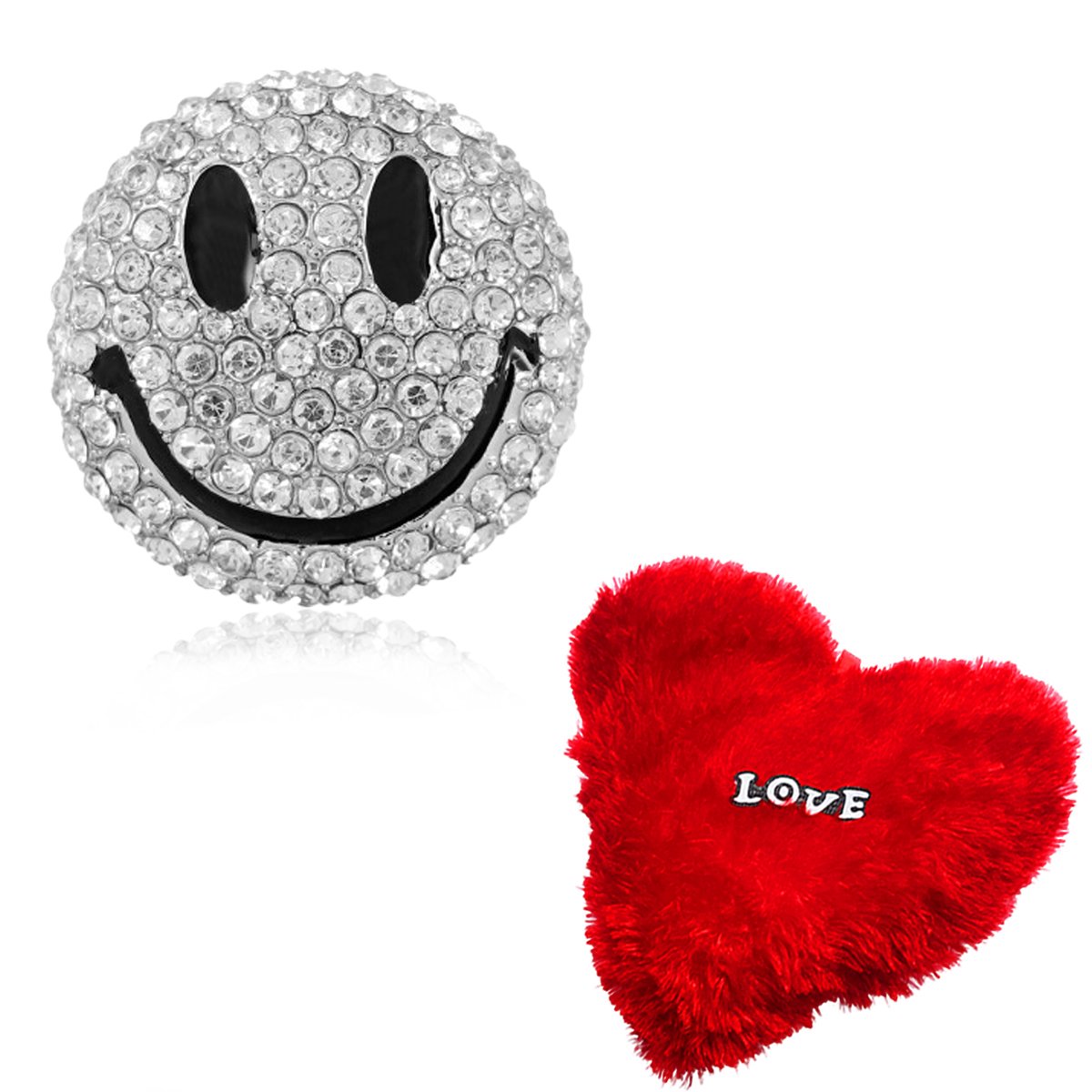 Valentine's Day Combo Set Smiley Brooch with Heart Pillow image 1