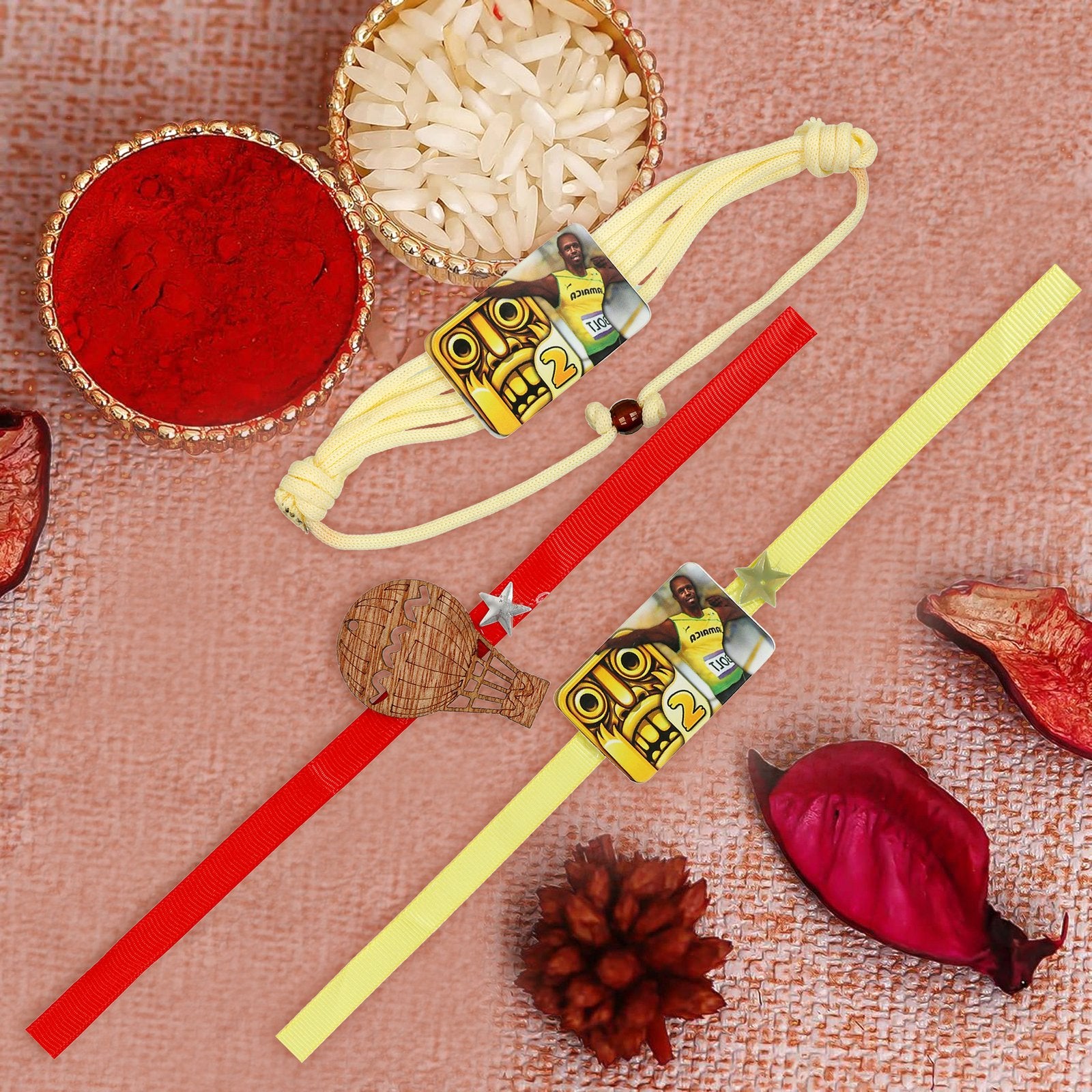 Combo of 3 Temple Run Parachute Kids Rakhi image 0