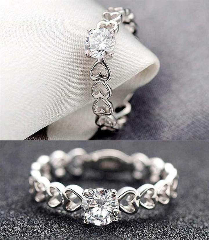 Crystal Embrace Duo Couple Rings image 4