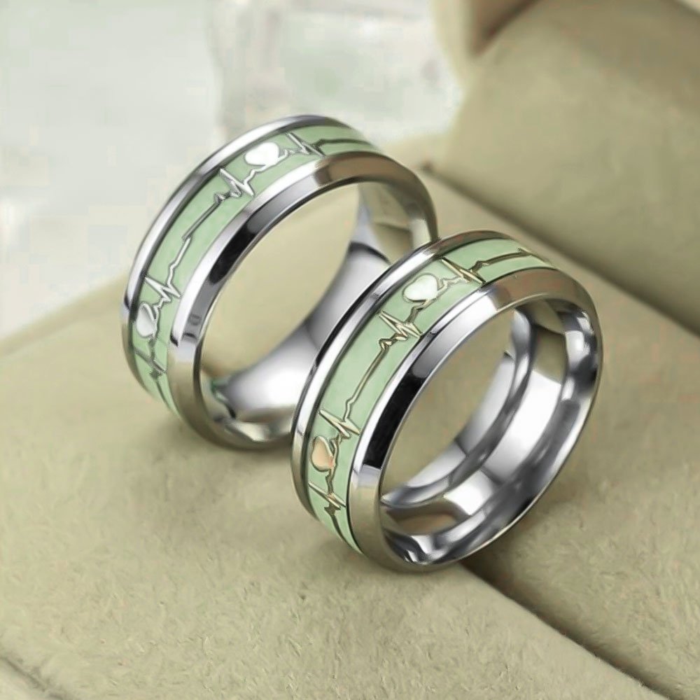 Love Heartbeat Finger Combo Rings image 0