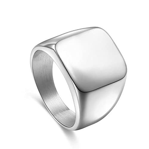 Men's Big Square Silver Ring image 0