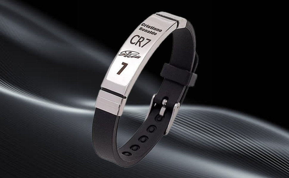 Cristiano Ronaldo CR7 Signature Silicone Adjustable Bracelet (Black) image 4