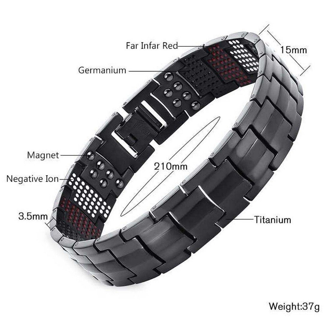 4-in-1 Black Bio Multi-Magnet Bracelet with Double Strength image 4