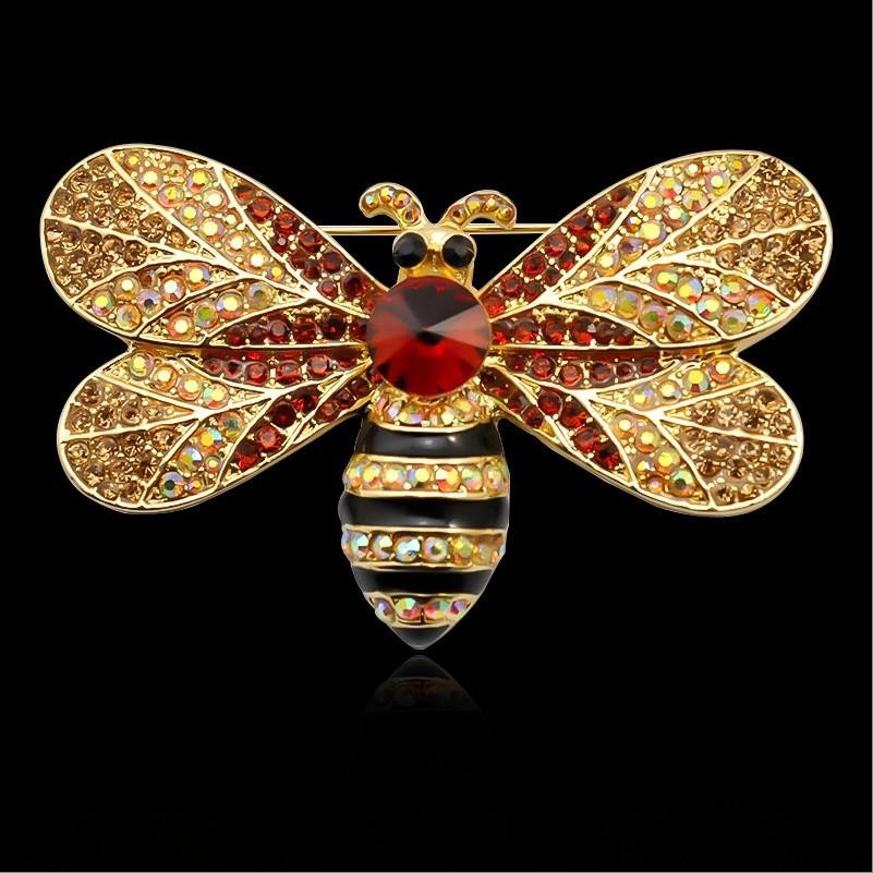 Multicolor Crystal Honey Bee Brooch image 3