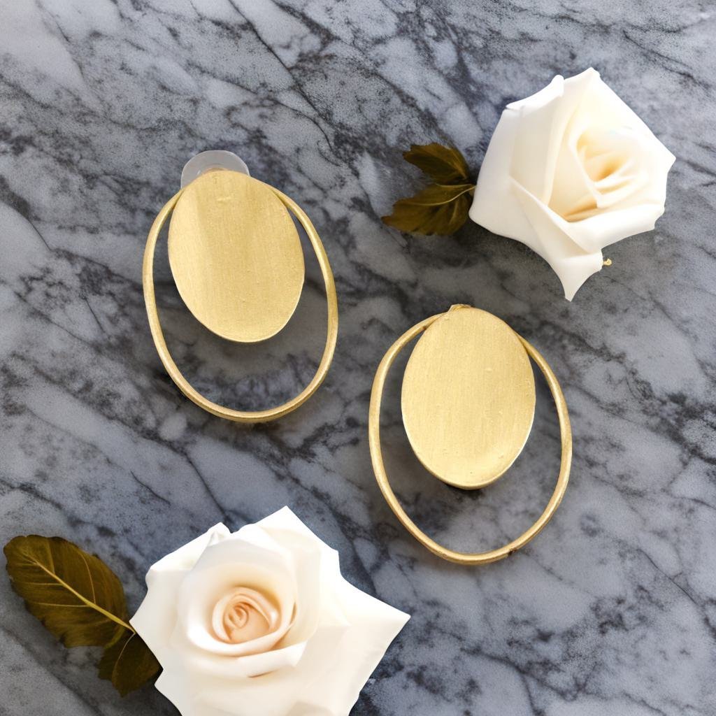 Demi-Fine Jewelry Gold Layered Anti-Tarnish Circle Drop Earrings image 4