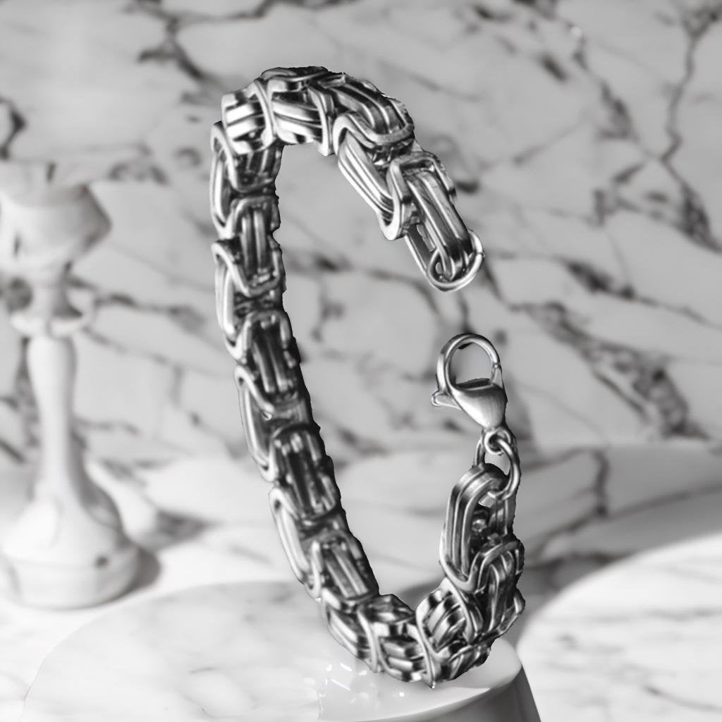 Elegant Oxidized Silver Link Bracelet for Men image 4