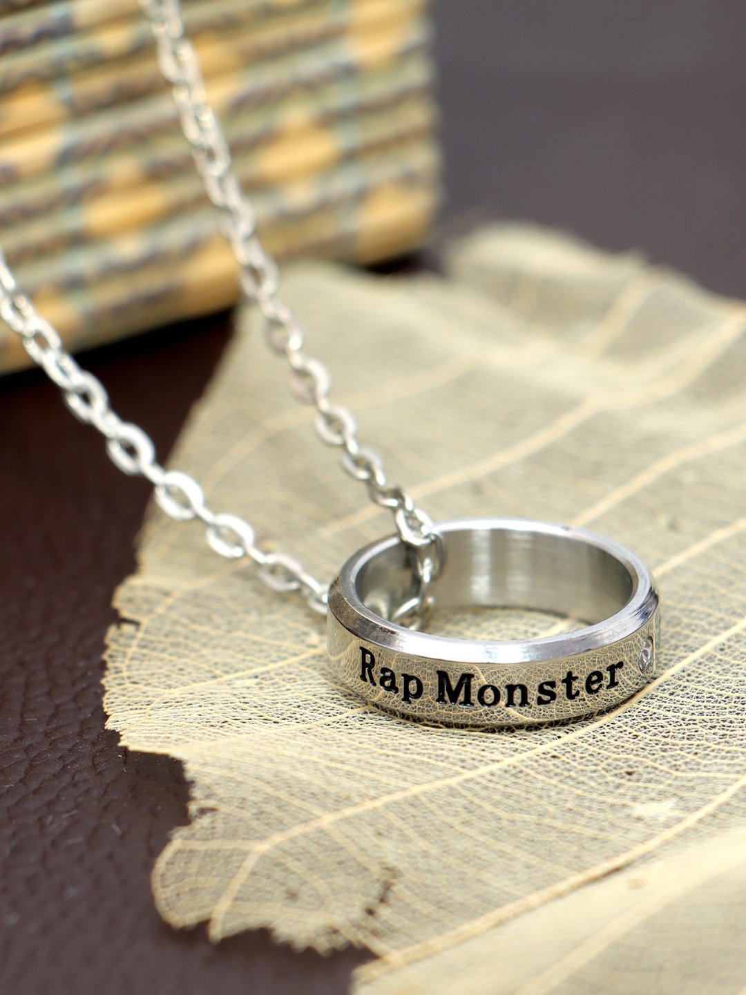 Silver-Plated BTS Kpop RAP-MASTER Chain Pendant image 2