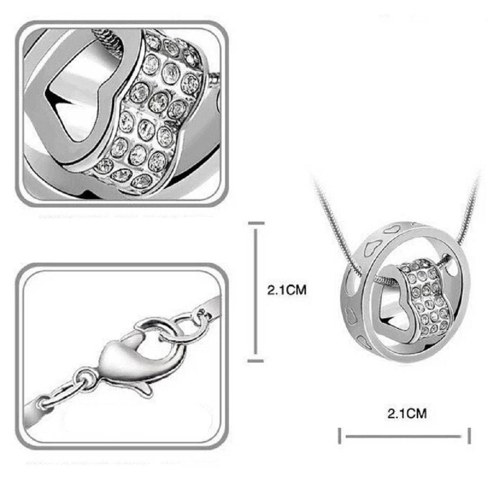 Studded Heart Pendant (Silver) image 1