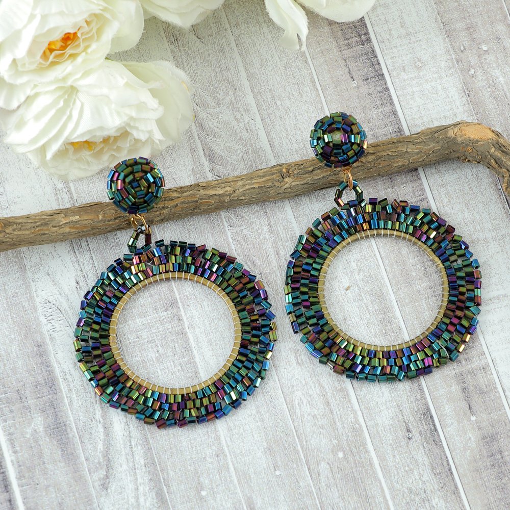 Gold-Plated Handcrafted Multicolor Beaded Earrings image 3